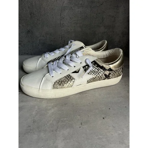 Steve Madden Madden Girls White Multi Snakeskin Star Sneakers Womens Size 7.5 - Picture 16 of 16